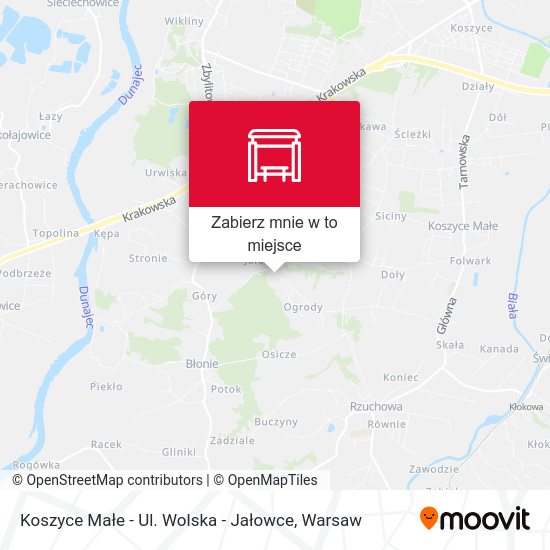 Mapa Koszyce Małe - Ul. Wolska - Jałowce