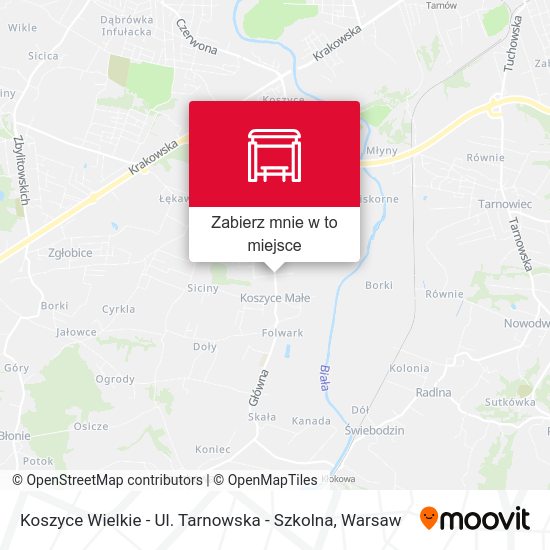 Mapa Koszyce Wielkie - Ul. Tarnowska - Szkolna