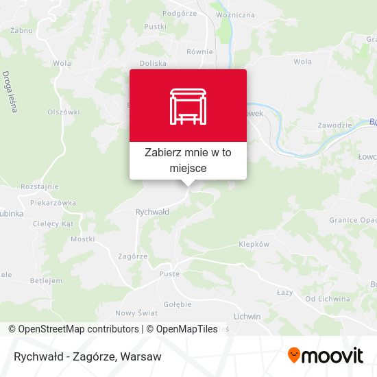 Mapa Rychwałd - Zagórze