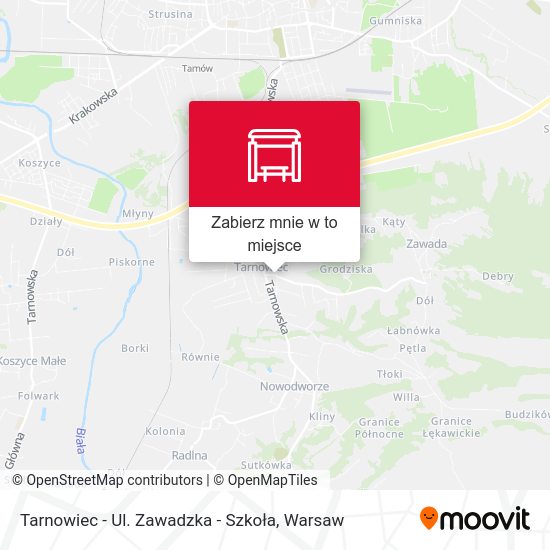 Mapa Tarnowiec - Ul. Zawadzka - Szkoła