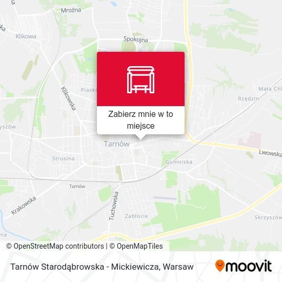 Mapa Tarnów Starodąbrowska - Mickiewicza