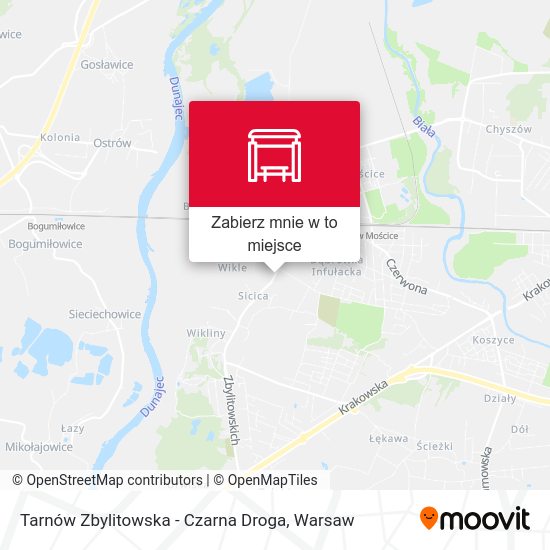 Mapa Tarnów Zbylitowska - Czarna Droga