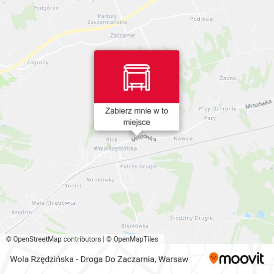 Mapa Wola Rzędzińska - Droga Do Zaczarnia