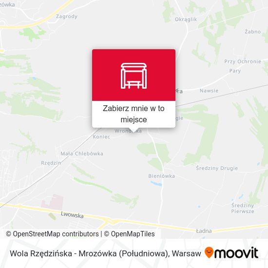 Mapa Wola Rzędzińska - Mrozówka (Południowa)