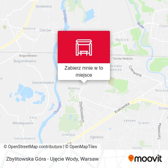 Mapa Zbylitowska Góra - Ujęcie Wody