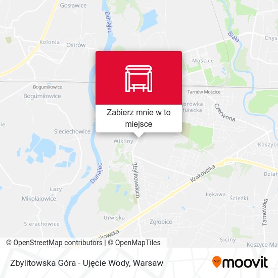 Mapa Zbylitowska Góra - Ujęcie Wody