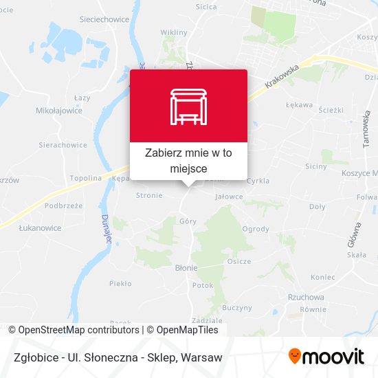 Mapa Zgłobice - Ul. Słoneczna - Sklep