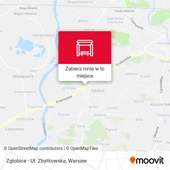 Mapa Zgłobice - Ul. Zbylitowska