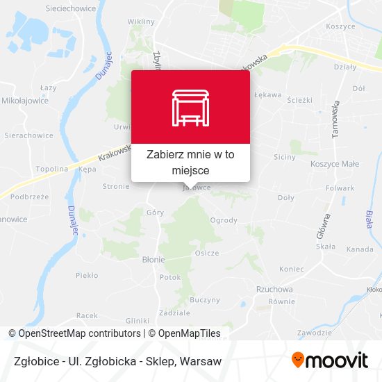 Mapa Zgłobice - Ul. Zgłobicka - Sklep