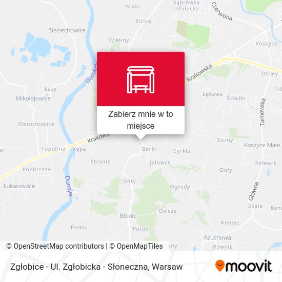 Mapa Zgłobice - Ul. Zgłobicka - Słoneczna