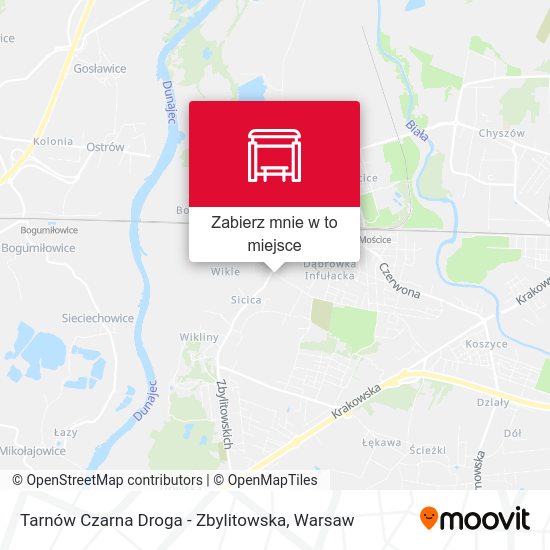 Mapa Tarnów Czarna Droga - Zbylitowska