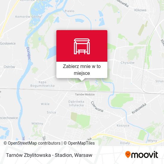 Mapa Tarnów Zbylitowska - Stadion