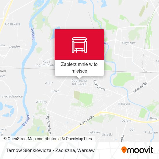 Mapa Tarnów Sienkiewicza - Zaciszna