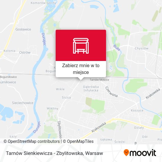 Mapa Tarnów Sienkiewicza - Zbylitowska