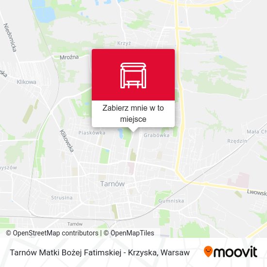 Mapa Tarnów Matki Bożej Fatimskiej - Krzyska