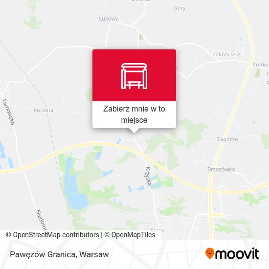 Mapa Pawęzów Granica