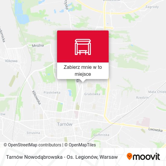 Mapa Tarnów Nowodąbrowska - Os. Legionów