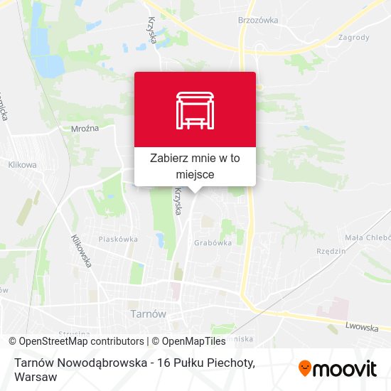 Mapa Tarnów Nowodąbrowska - 16 Pułku Piechoty