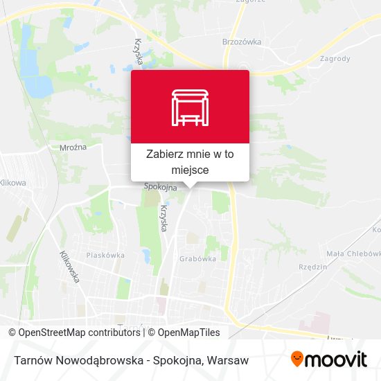 Mapa Tarnów Nowodąbrowska - Spokojna