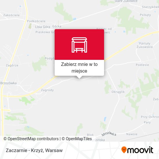 Mapa Zaczarnie - Krzyż