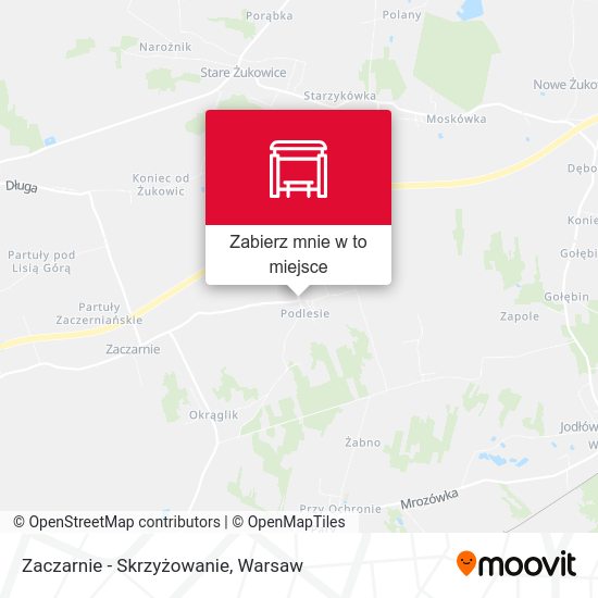 Mapa Zaczarnie - Skrzyżowanie