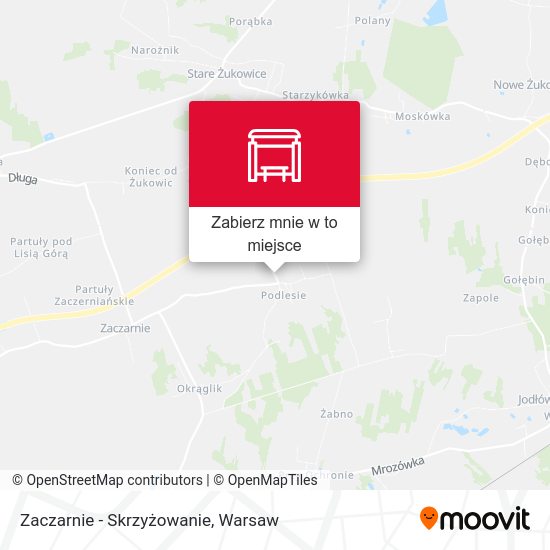 Mapa Zaczarnie - Skrzyżowanie