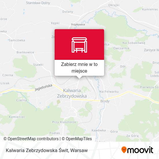 Mapa Kalwaria Zebrzydowska Świt