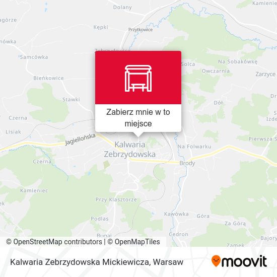 Mapa Kalwaria Zebrzydowska Mickiewicza