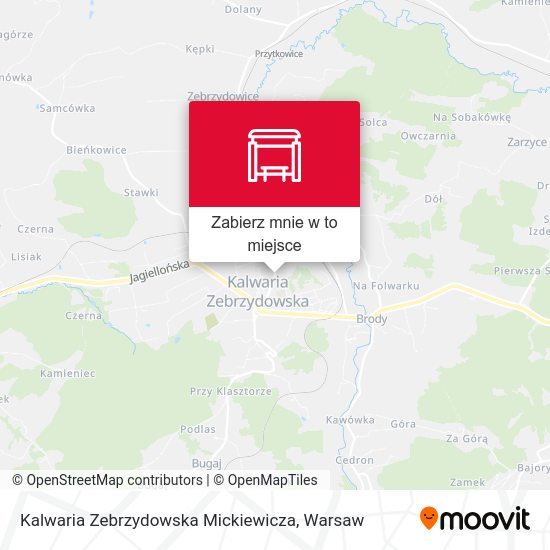 Mapa Kalwaria Zebrzydowska Mickiewicza