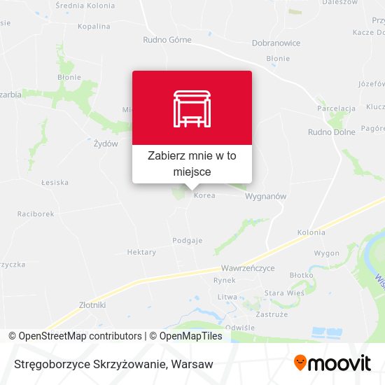 Mapa Stręgoborzyce Skrzyżowanie