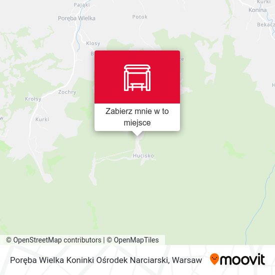 Mapa Poręba Wielka Koninki Ośrodek Narciarski