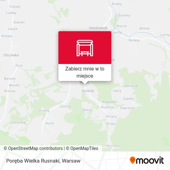 Mapa Poręba Wielka Rusnaki