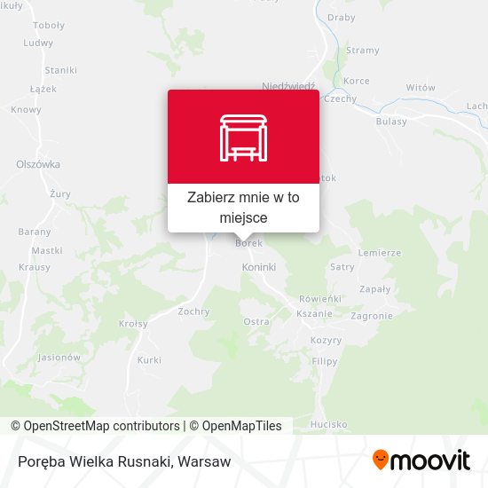 Mapa Poręba Wielka Rusnaki