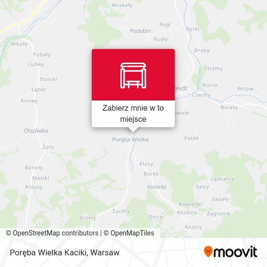 Mapa Poręba Wielka Kaciki