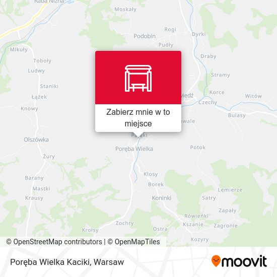 Mapa Poręba Wielka Kaciki