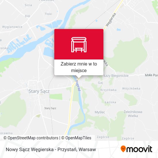 Mapa Nowy Sącz Węgierska - Przystań