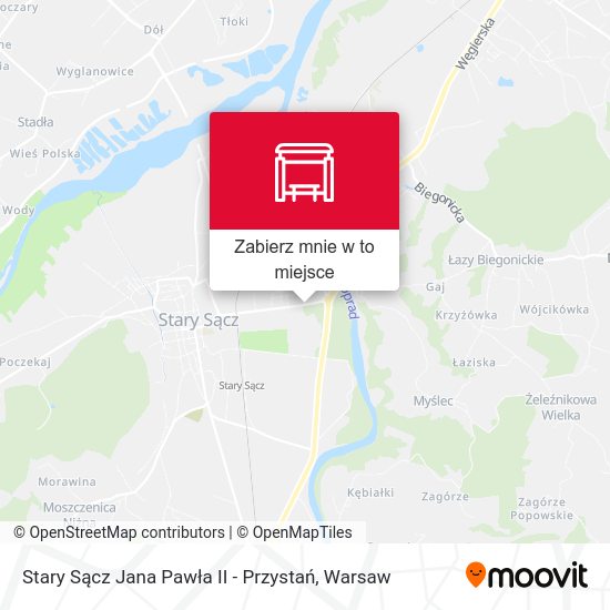 Mapa Stary Sącz Jana Pawła II - Przystań