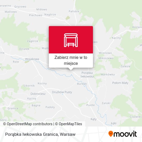 Mapa Porąbka Iwkowska Granica