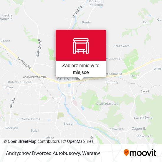 Mapa Andrychów Dworzec Autobusowy