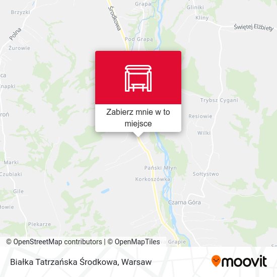 Mapa Białka Tatrzańska Środkowa