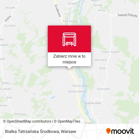 Mapa Białka Tatrzańska Środkowa