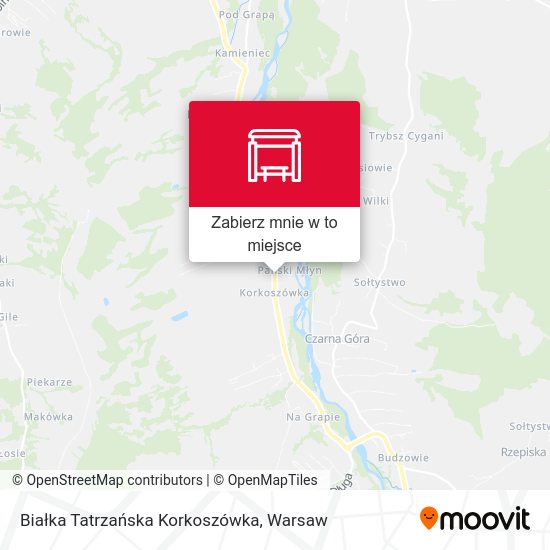 Mapa Białka Tatrzańska Korkoszówka