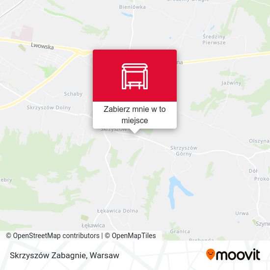 Mapa Skrzyszów Zabagnie