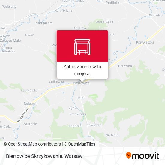 Mapa Biertowice Skrzyżowanie