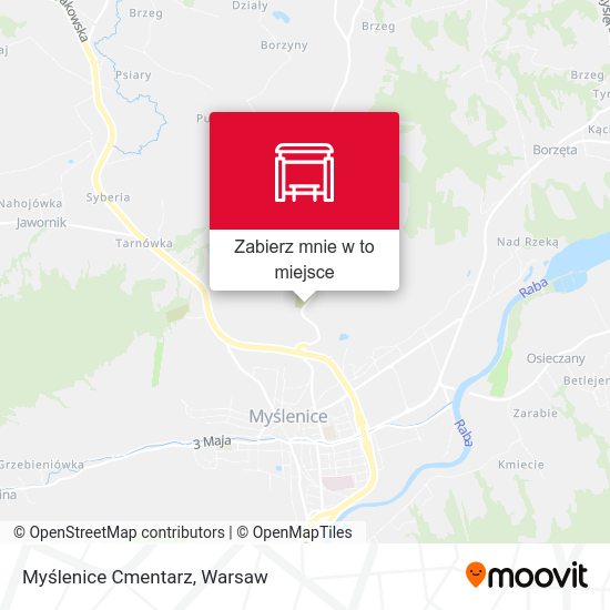 Mapa Myślenice Cmentarz