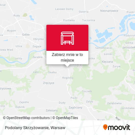 Mapa Podolany Skrzyżowanie