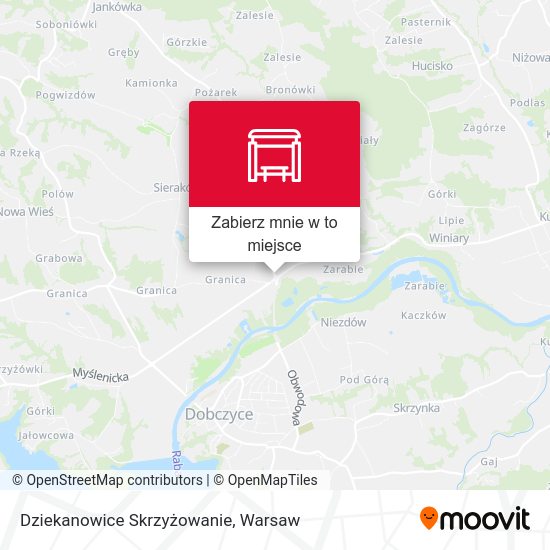 Mapa Dziekanowice Skrzyżowanie