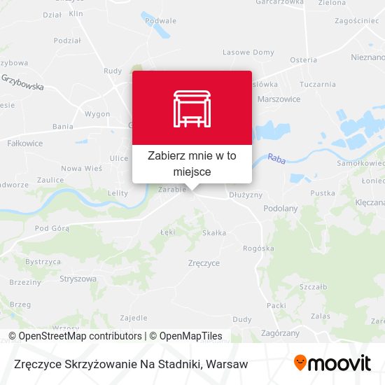 Mapa Zręczyce Skrzyżowanie Na Stadniki