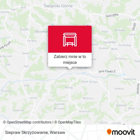 Mapa Siepraw Skrzyżowanie