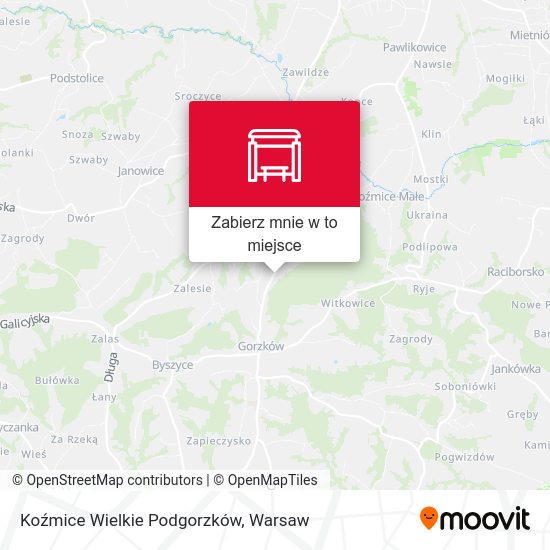 Mapa Koźmice Wielkie Podgorzków